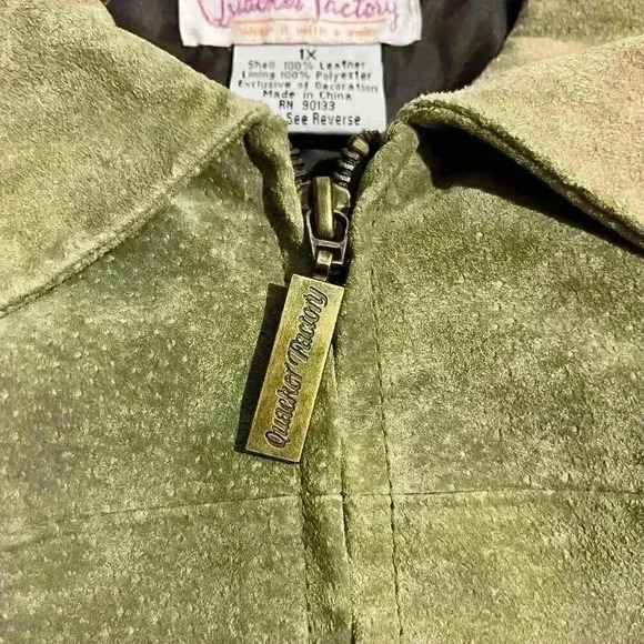 Vintage Quacker Factory Harvest Zip Halloween Pumpkin Leather Jacket Womens 1X - Picture 9 of 15